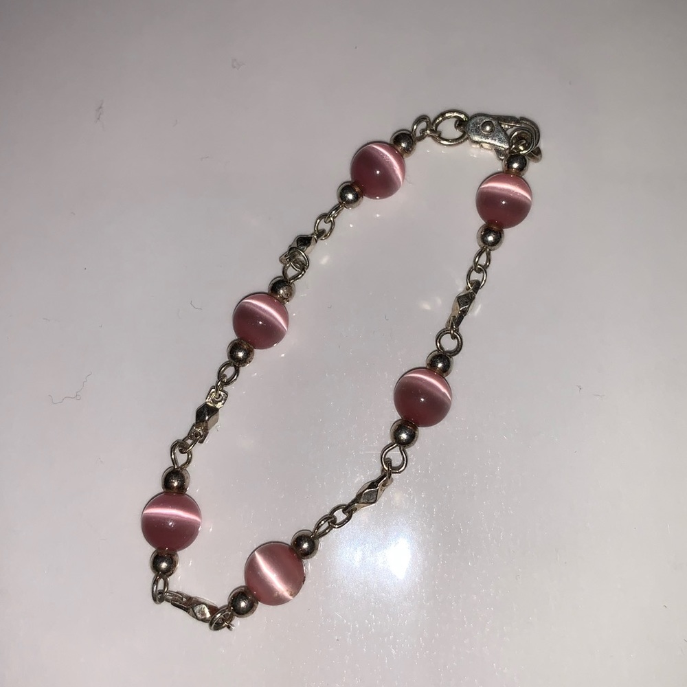 Pink ball bracelet